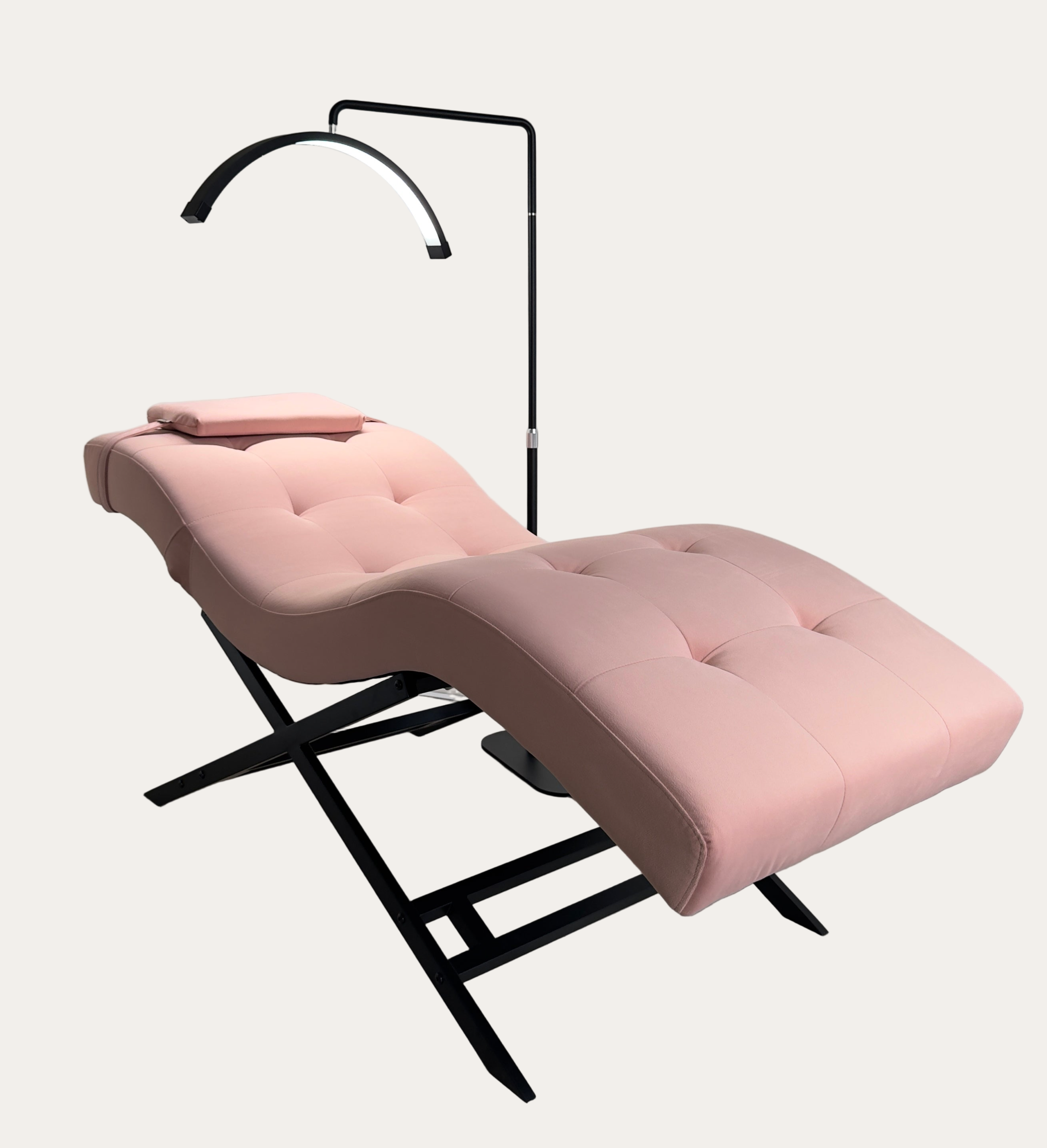 Soft Pink Velvet With Black