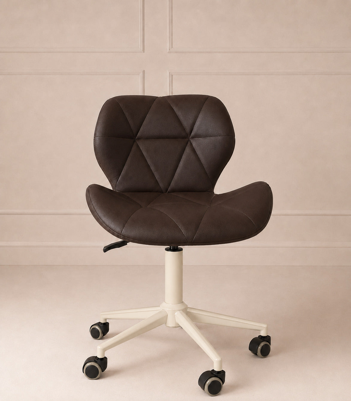 Chair creme lederlook bruin