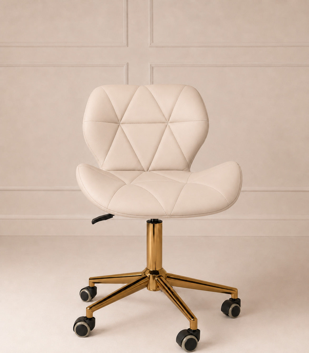 Chair goud lederlook creme beige