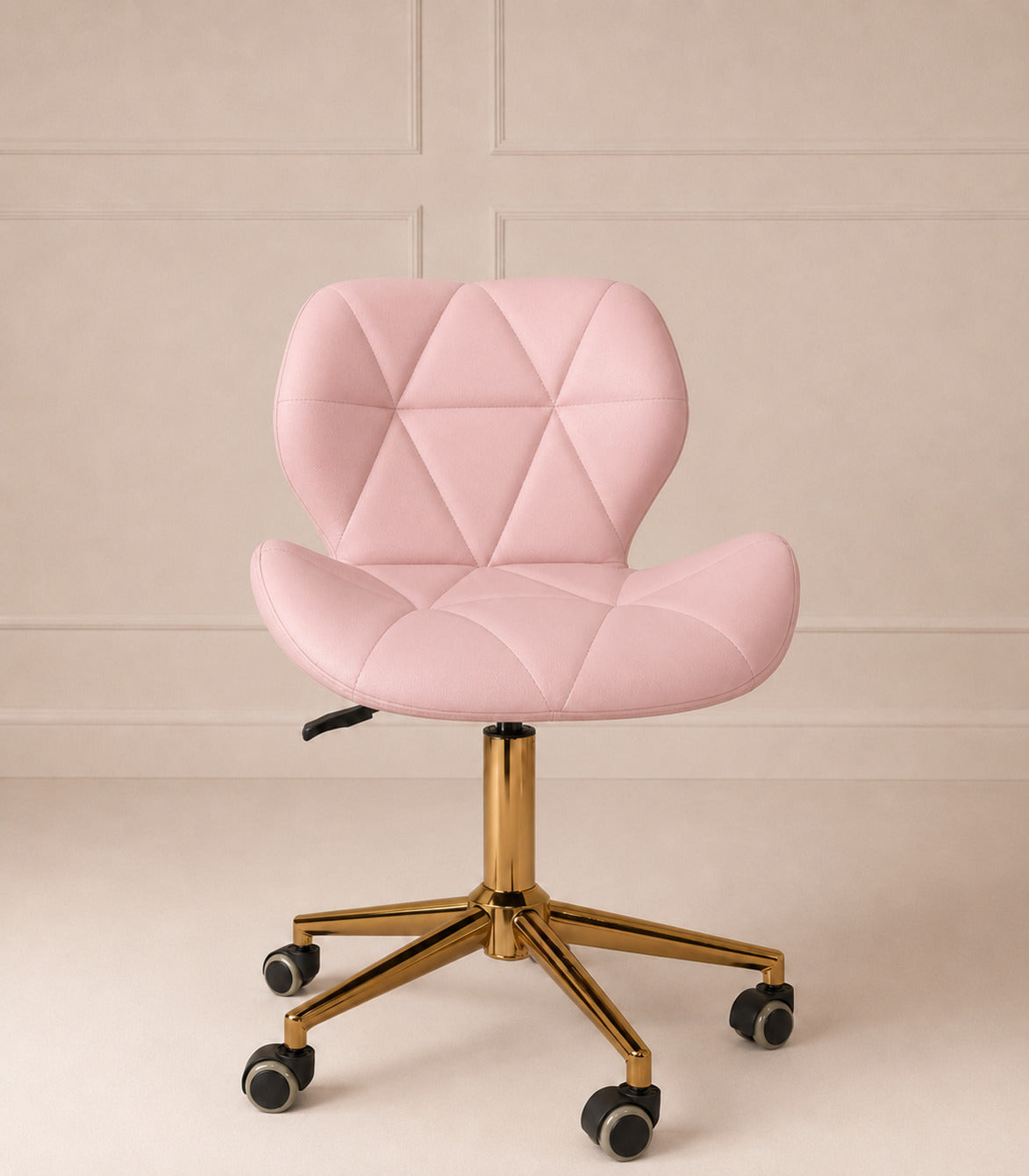 Chair goud lederlook roze