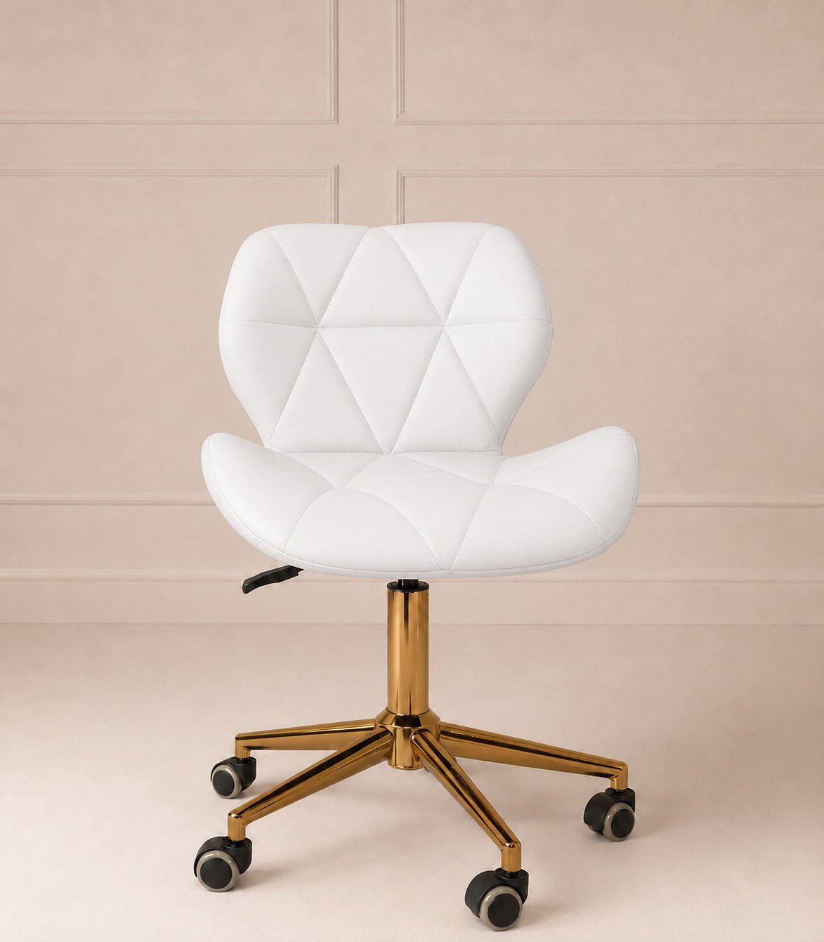Chair goud lederlook wit