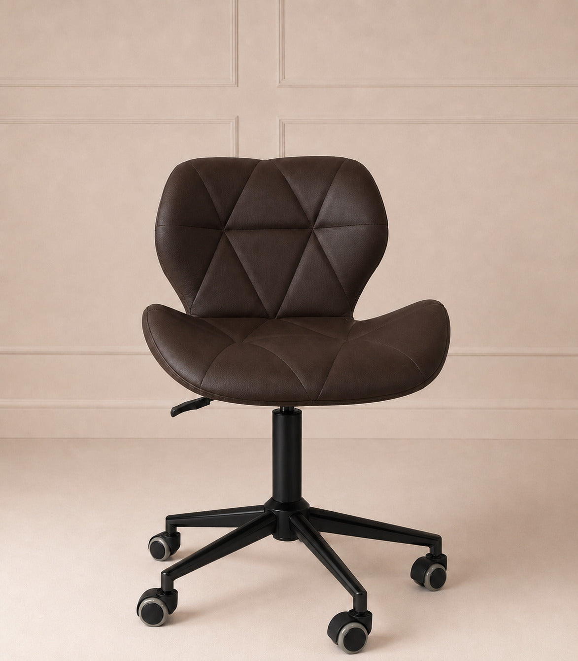 Chair zwart lederlook bruin