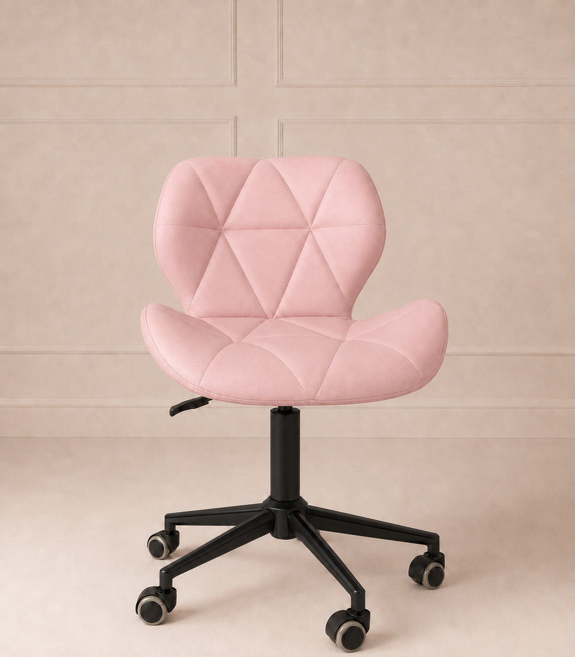 Chair zwart lederlook roze