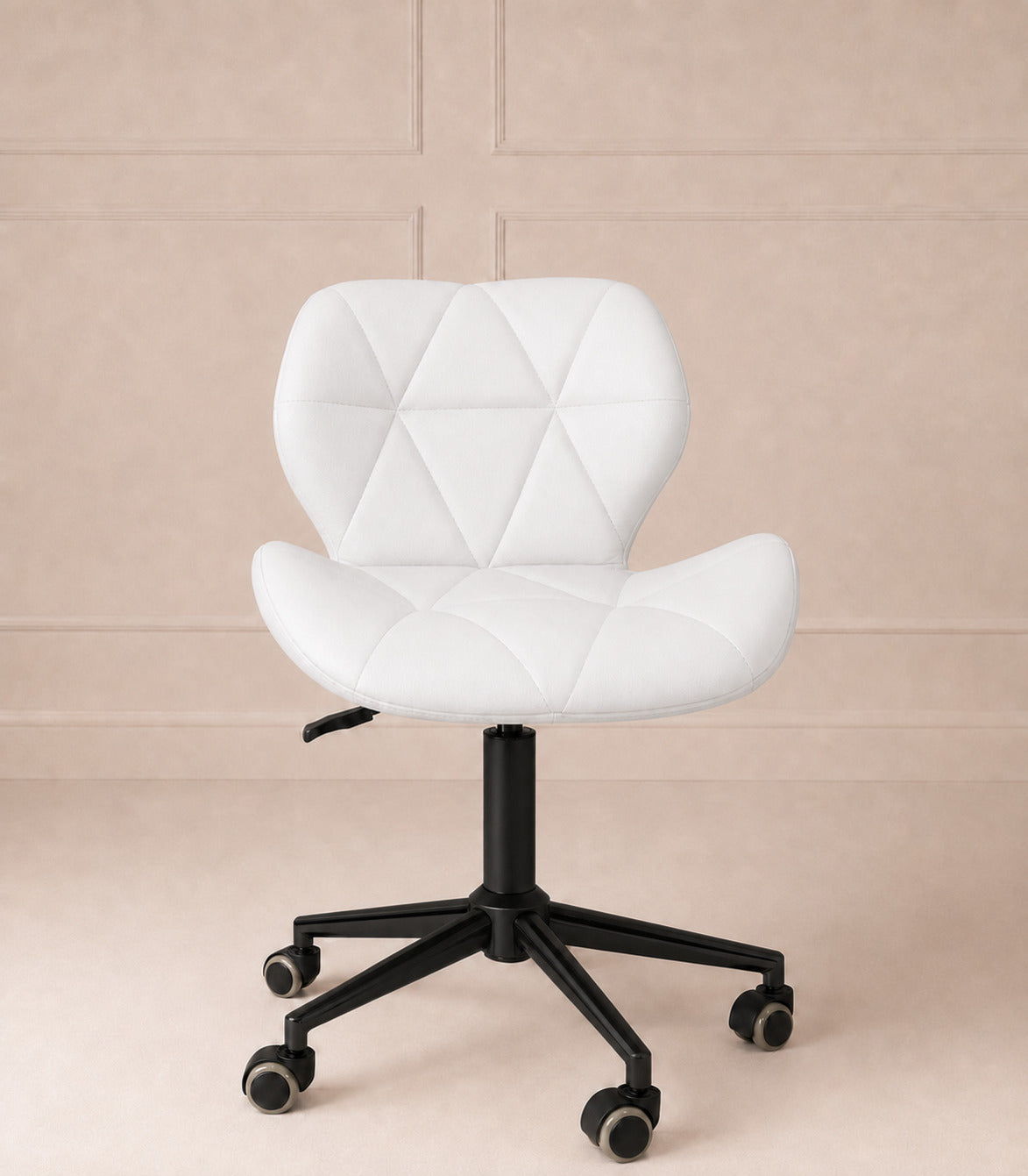 Chair zwart lederlook wit