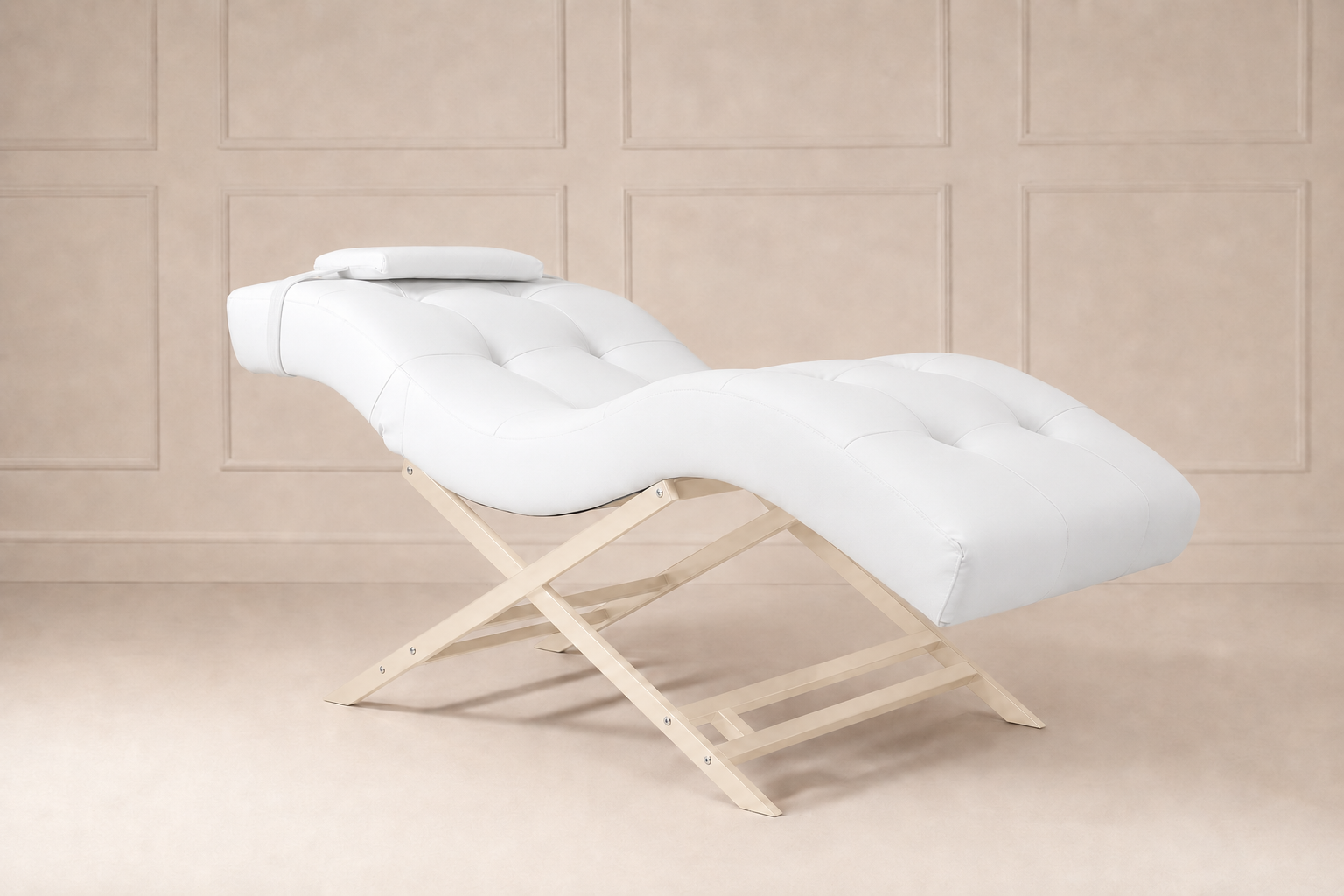 Nova Beauty Seat lederlook wit frame creme