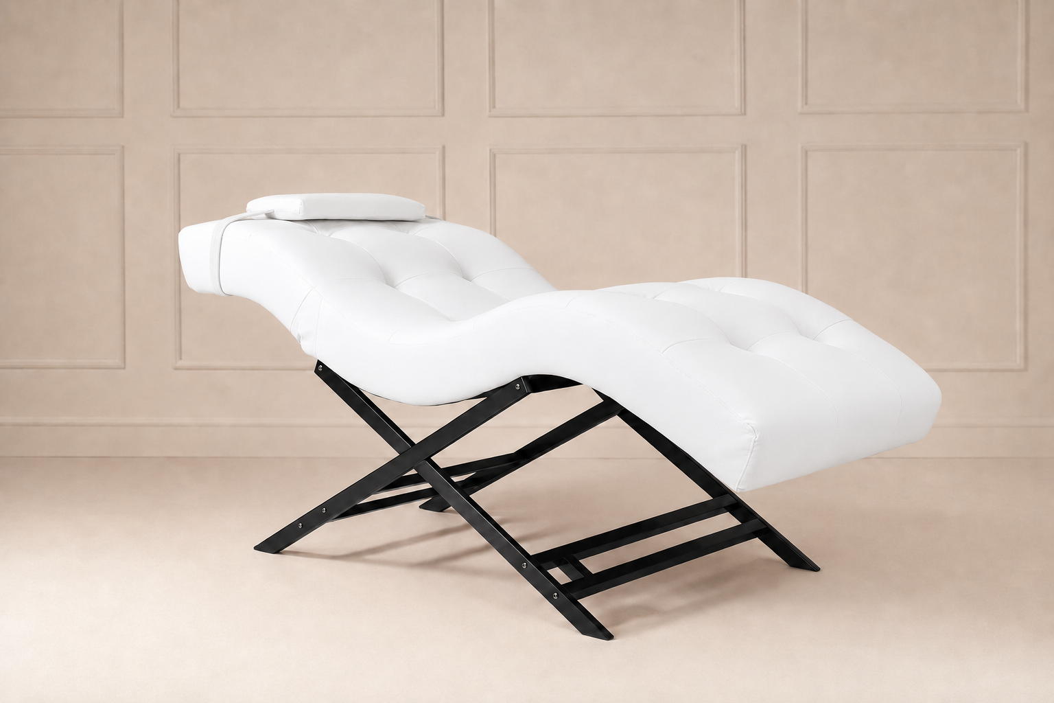 Nova Beauty Seat lederlook wit frame zwart