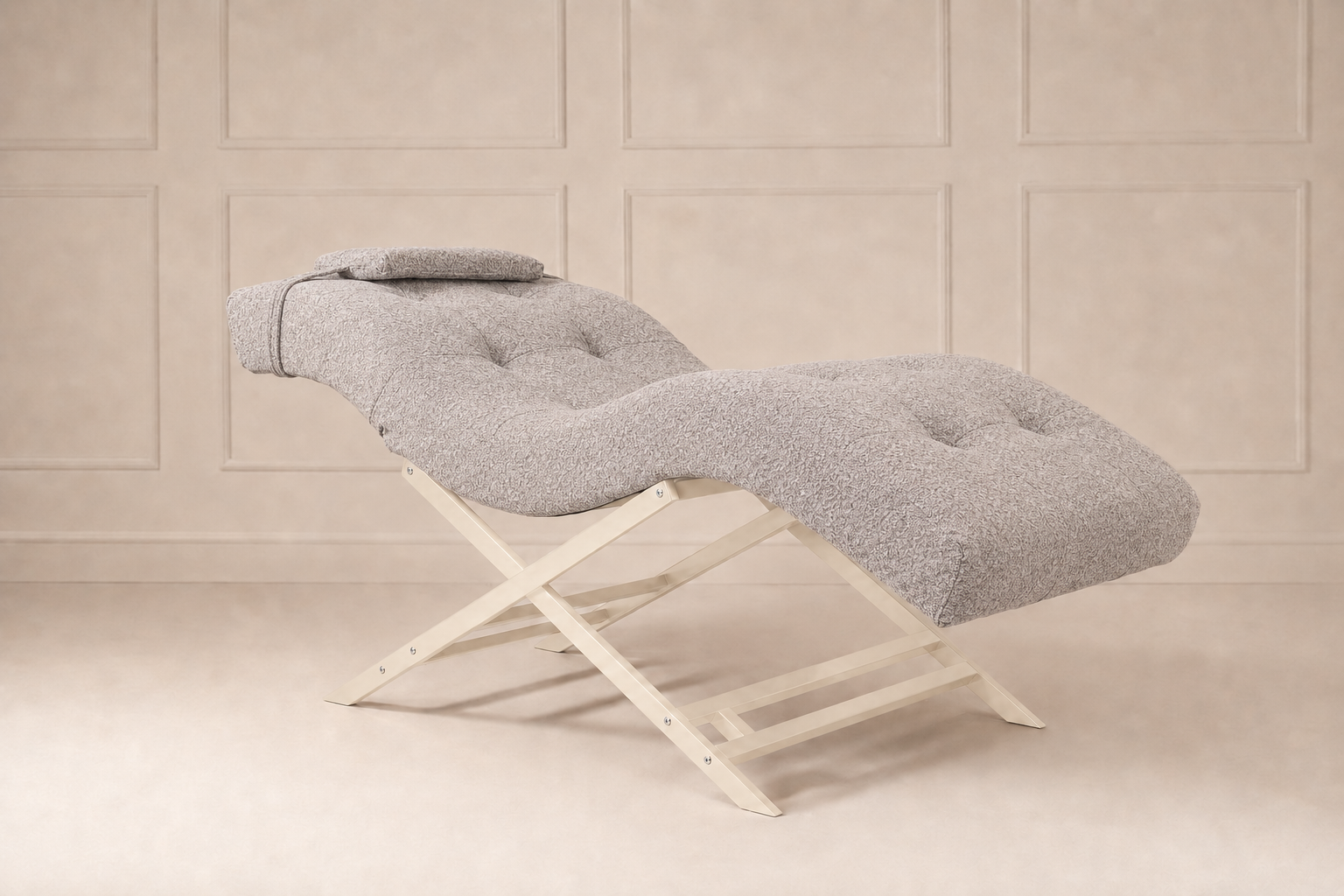 Nova Beauty Seat teddy grijs frame creme