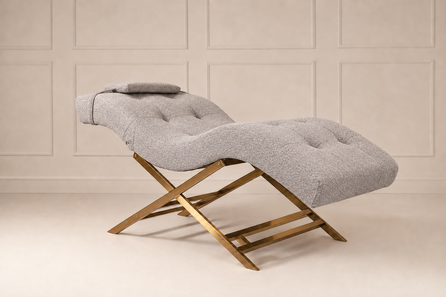Nova Beauty Seat teddy grijs frame goud