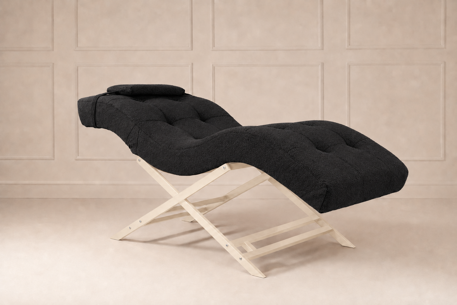 Nova Beauty Seat teddy zwart frame creme