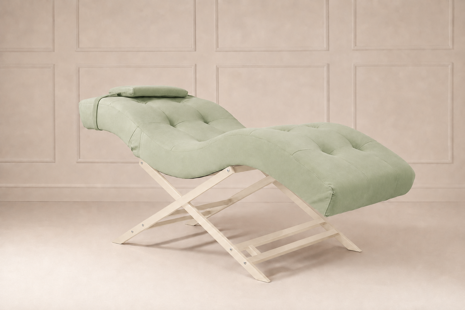 Nova Beauty Seat velvet mint groen frame creme