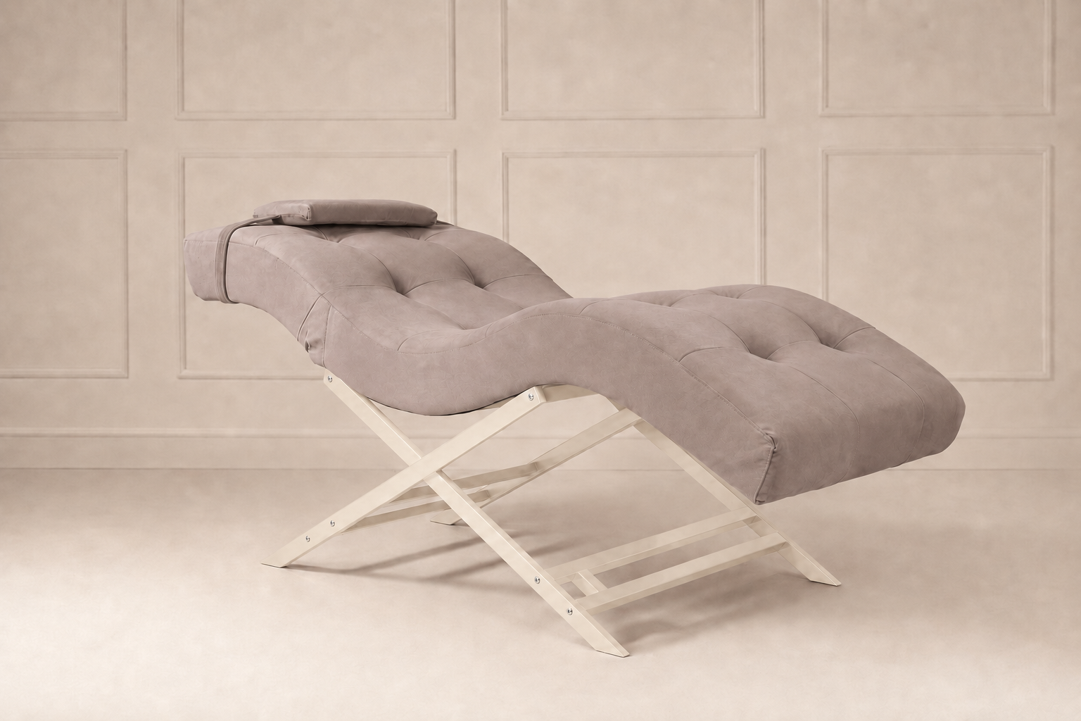 Nova Beauty Seat velvet taupe frame creme