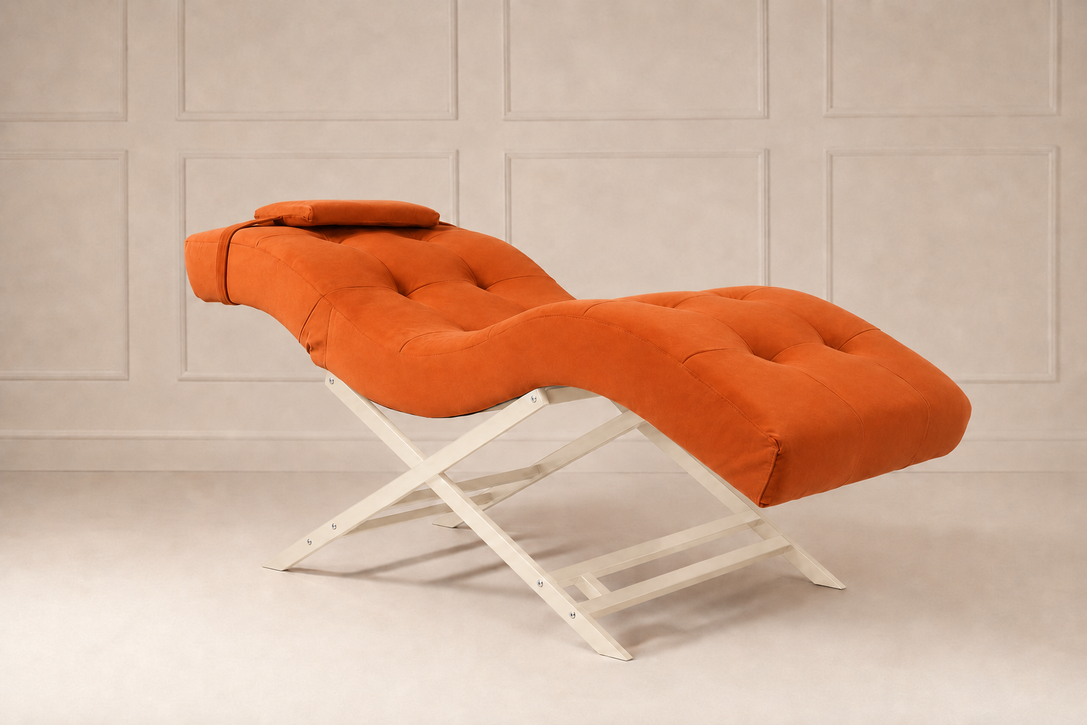 Nova Beauty Seat velvet terracotta frame creme