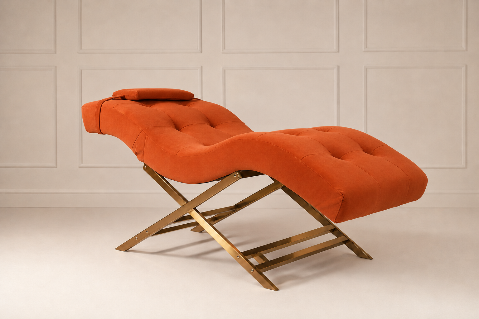 Nova Beauty Seat velvet terracotta frame goud