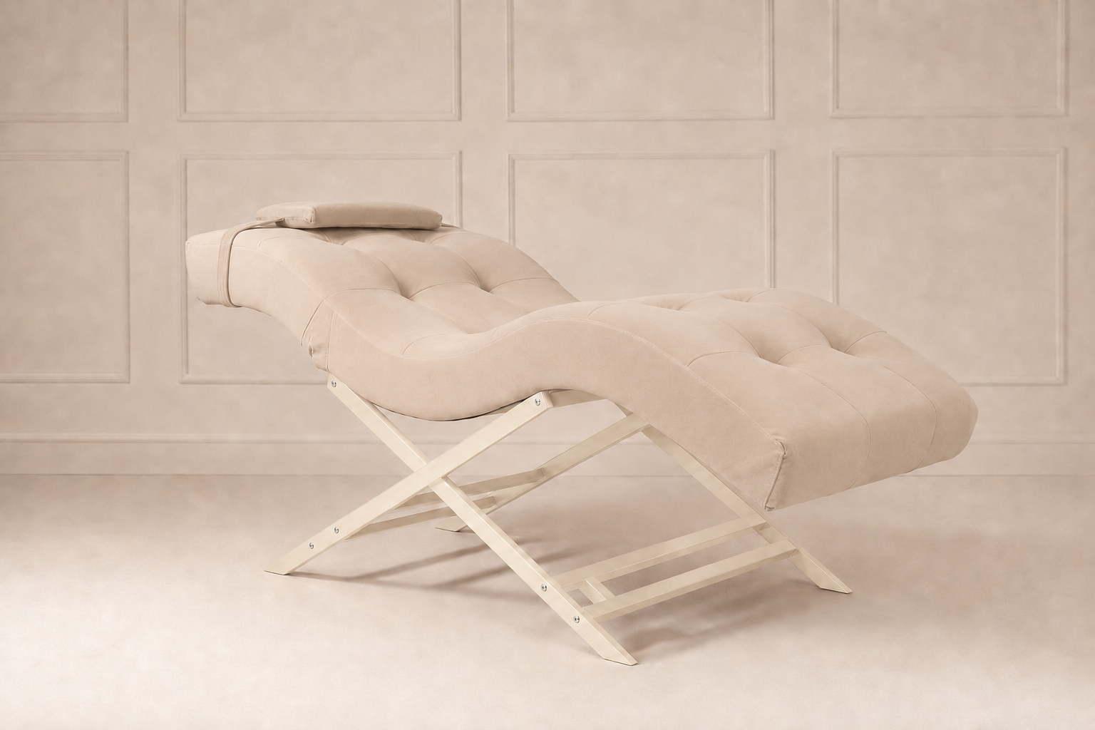 Nova Beauty Seat velvet zand frame creme