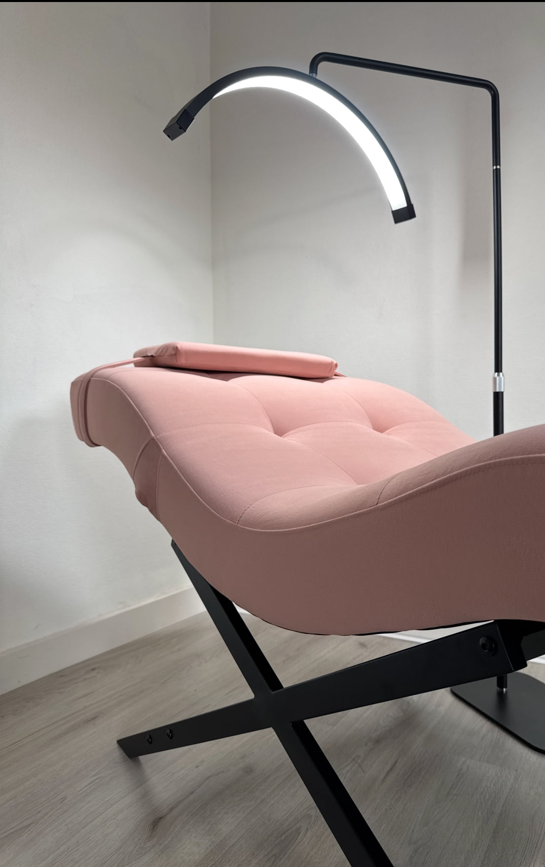 Soft Pink Velvet With Black