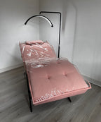 Soft Pink Velvet With Black