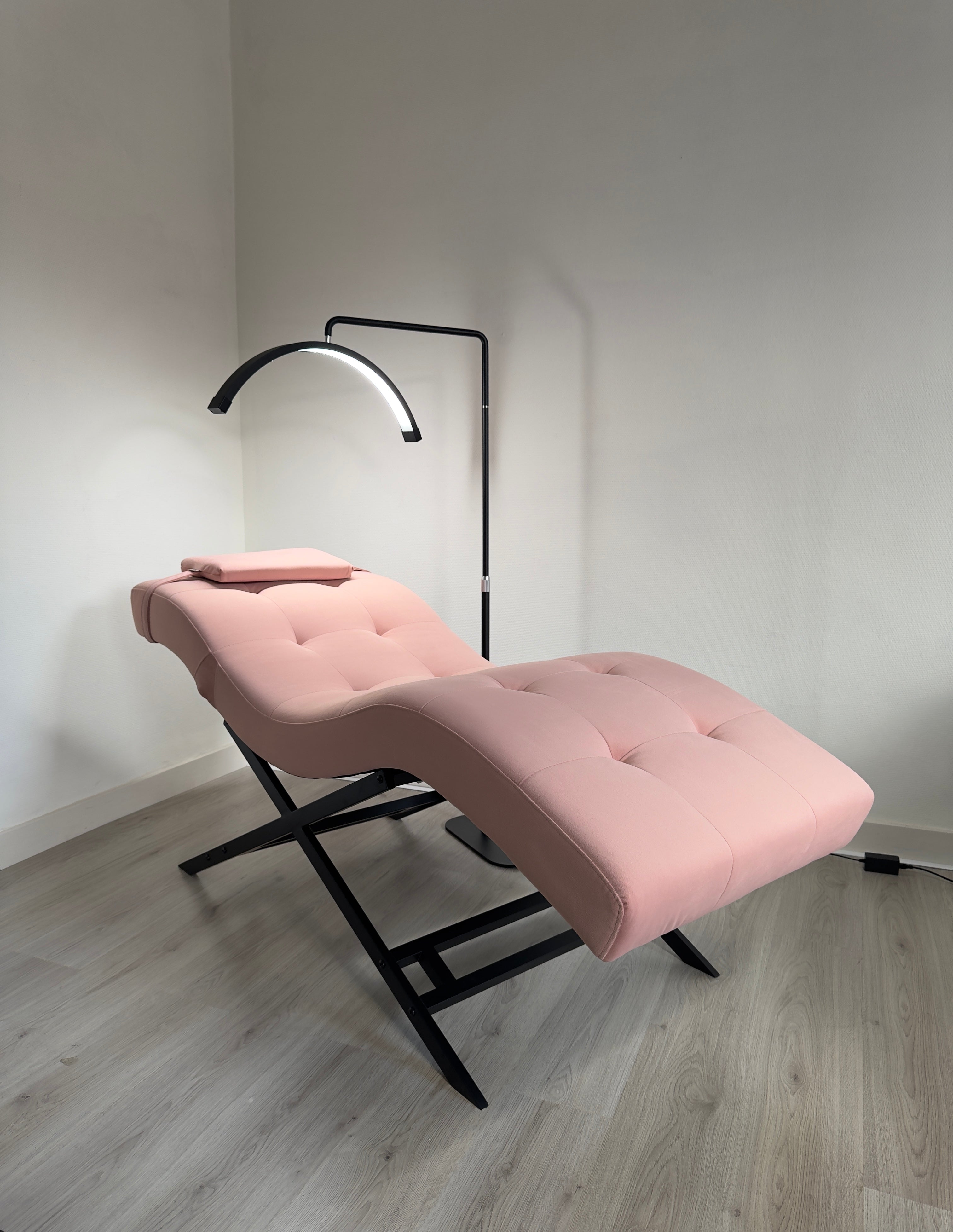 Soft Pink Velvet With Black