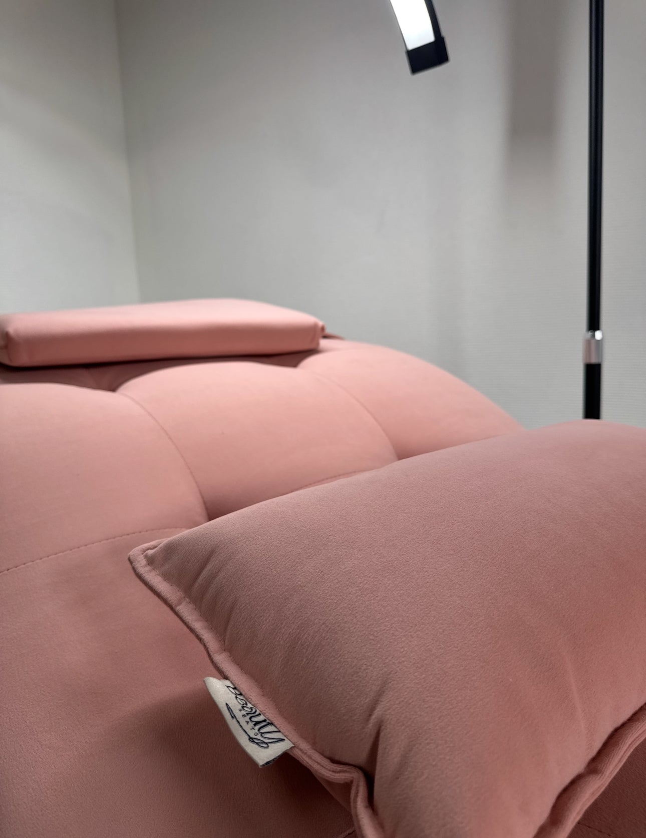 Soft Pink Velvet With Black