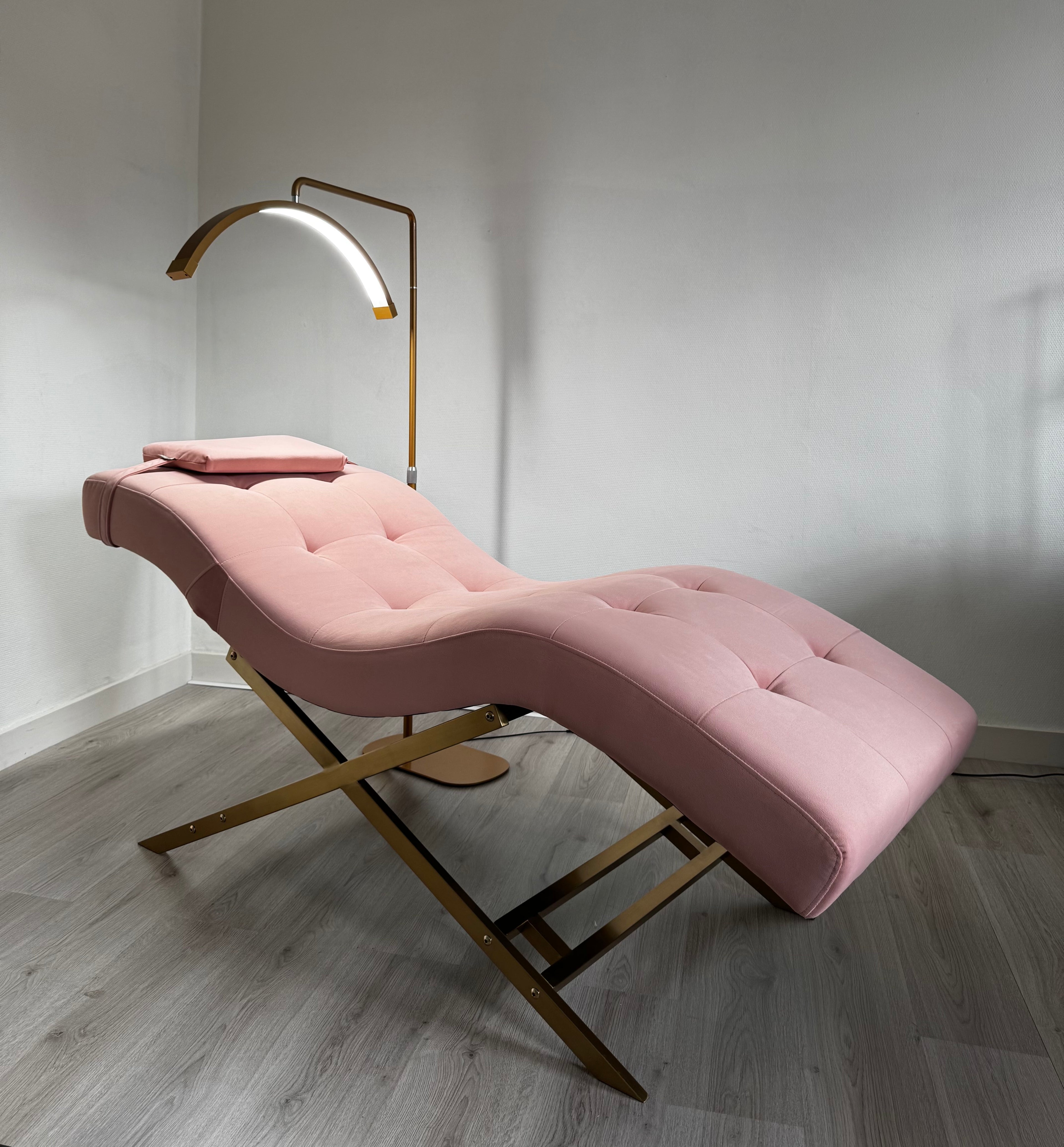 Soft Pink Velvet With Gold