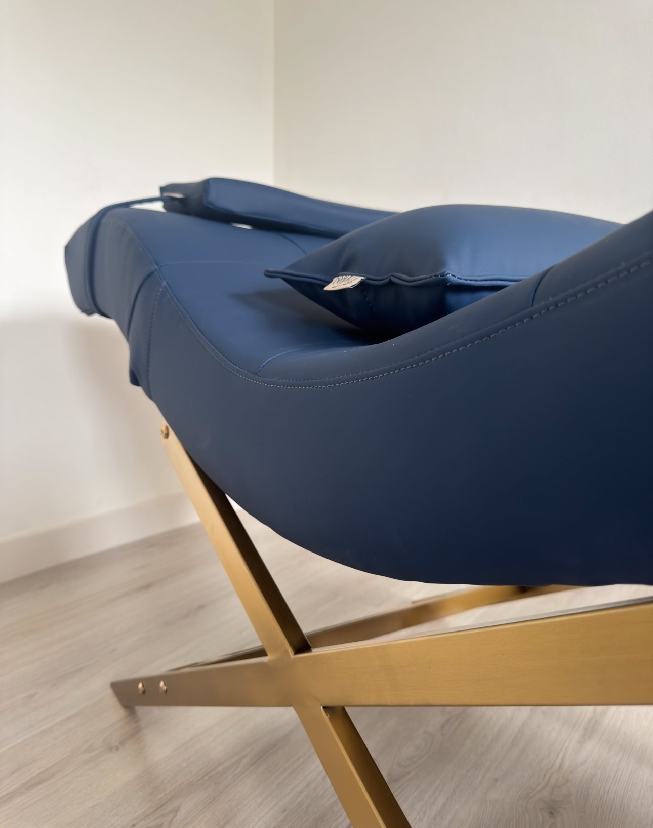 Leather Look Blue With Gold