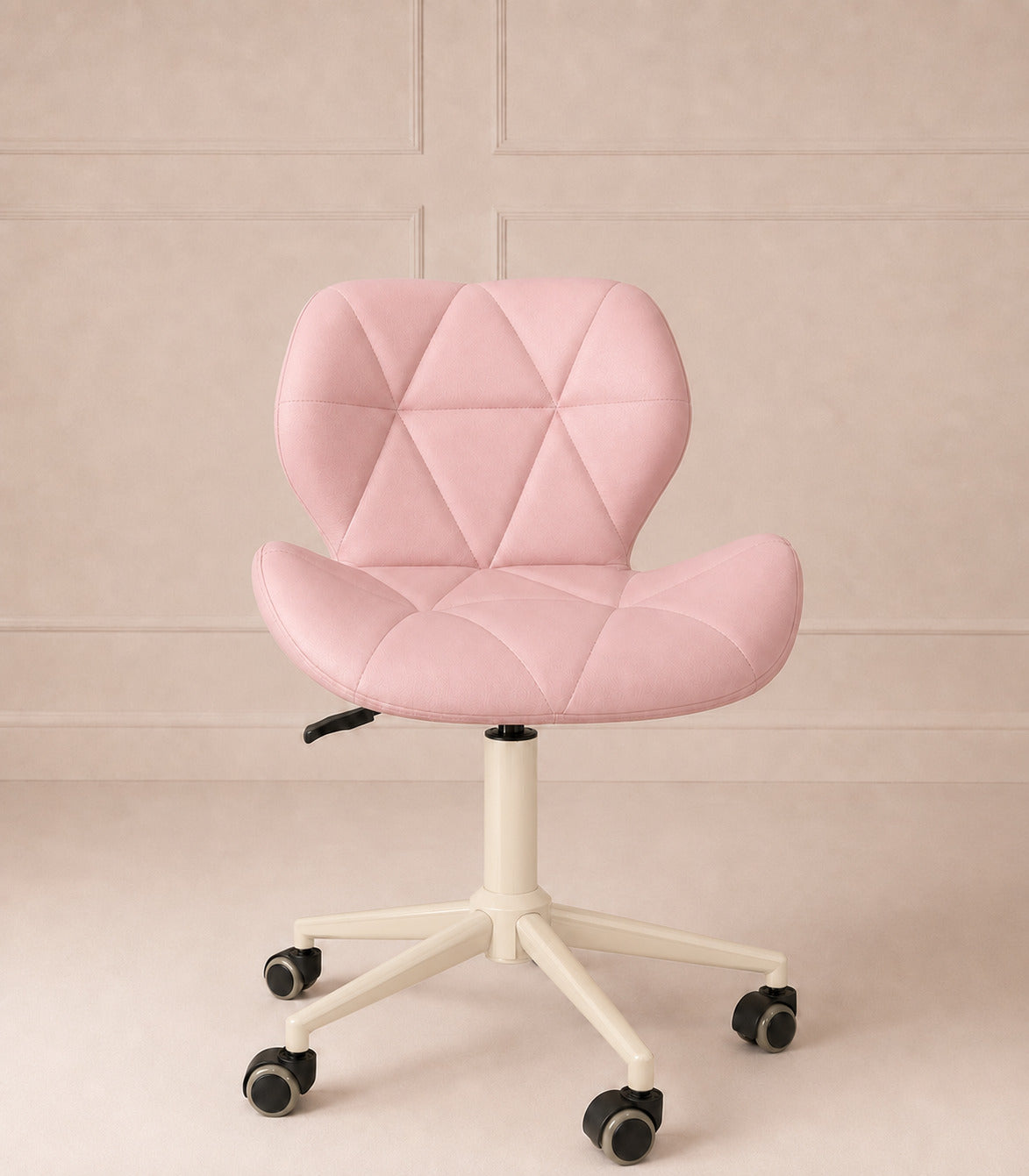 Chair creme lederlook roze