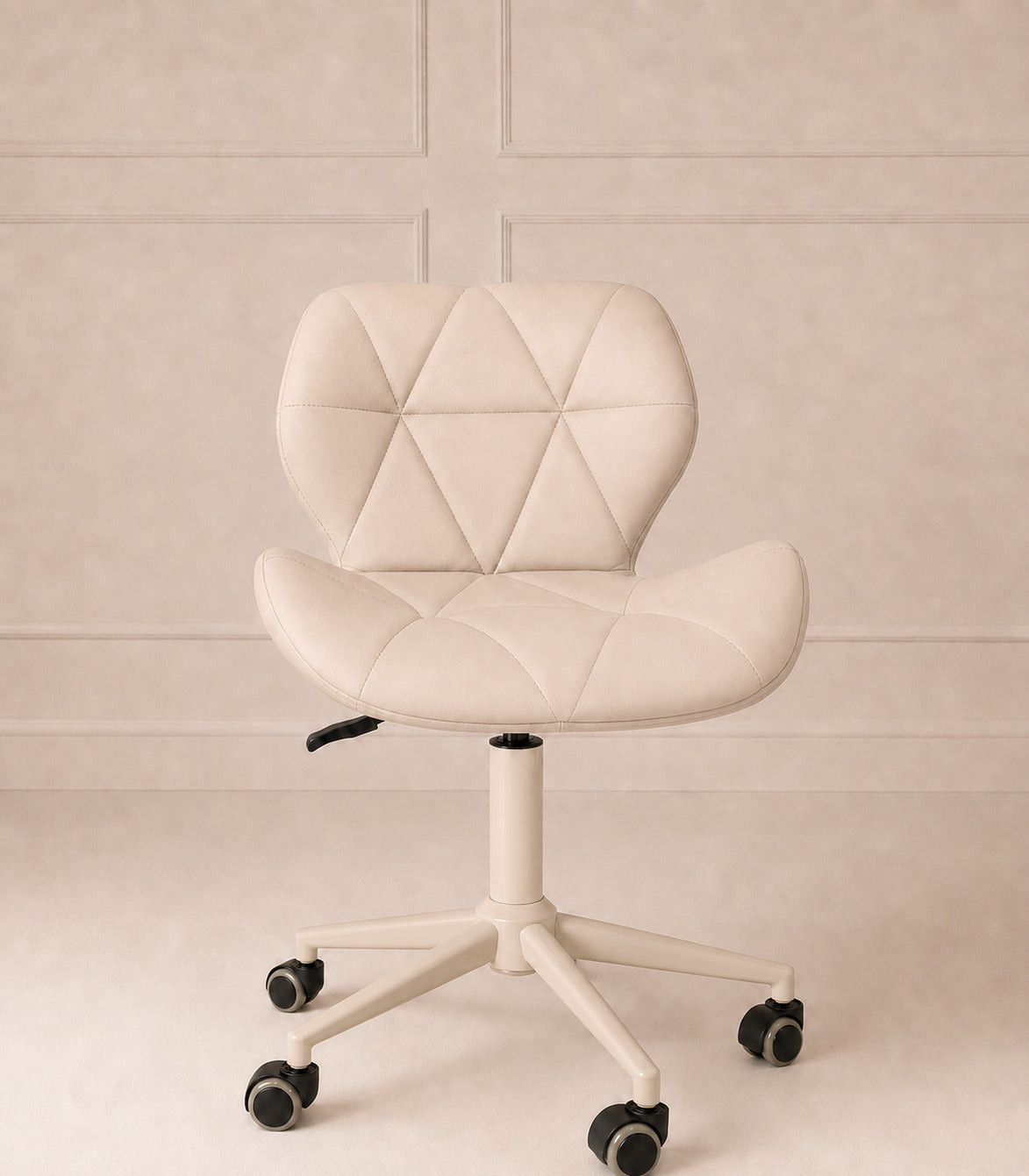 Chair creme lederlook wit