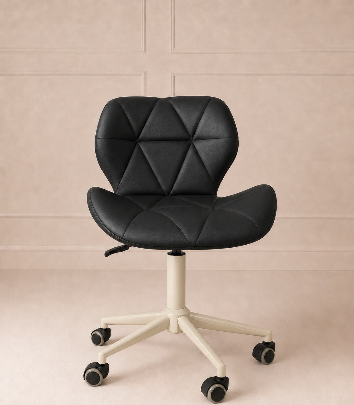 Chair creme lederlook zwart
