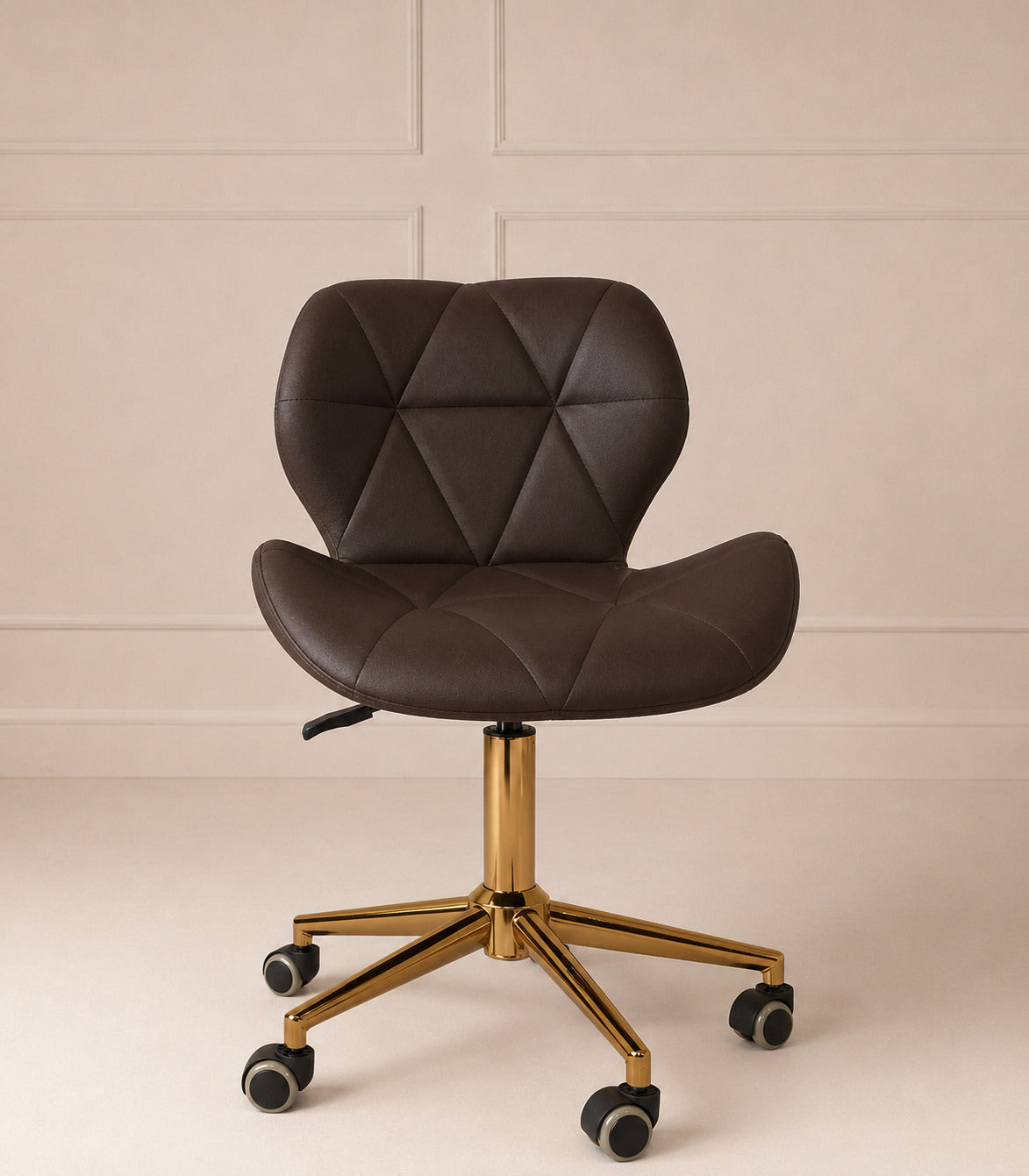 Chair goud lederlook bruin