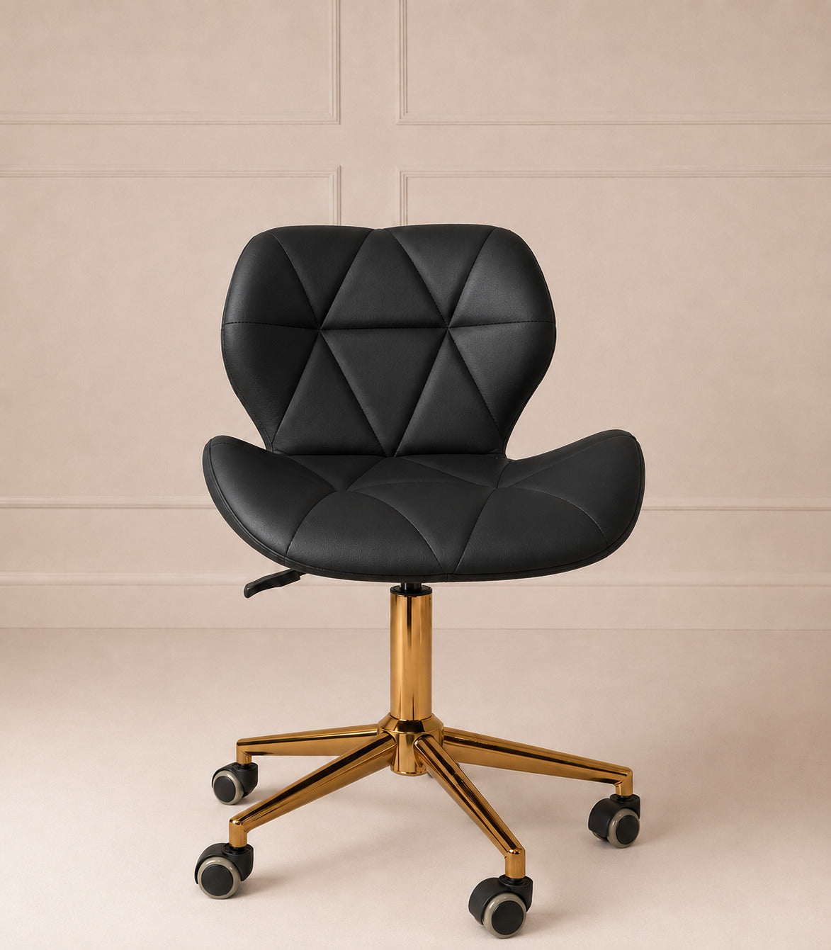 Chair goud lederlook zwart