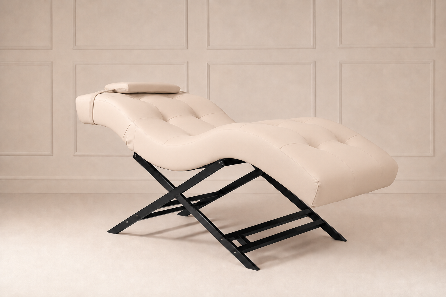 Nova Beauty Seat lederlook creme beige frame zwart
