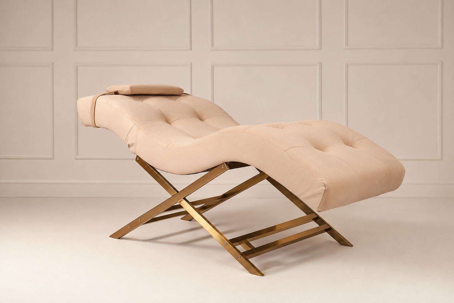 Nova Beauty Seat velvet creme frame goud
