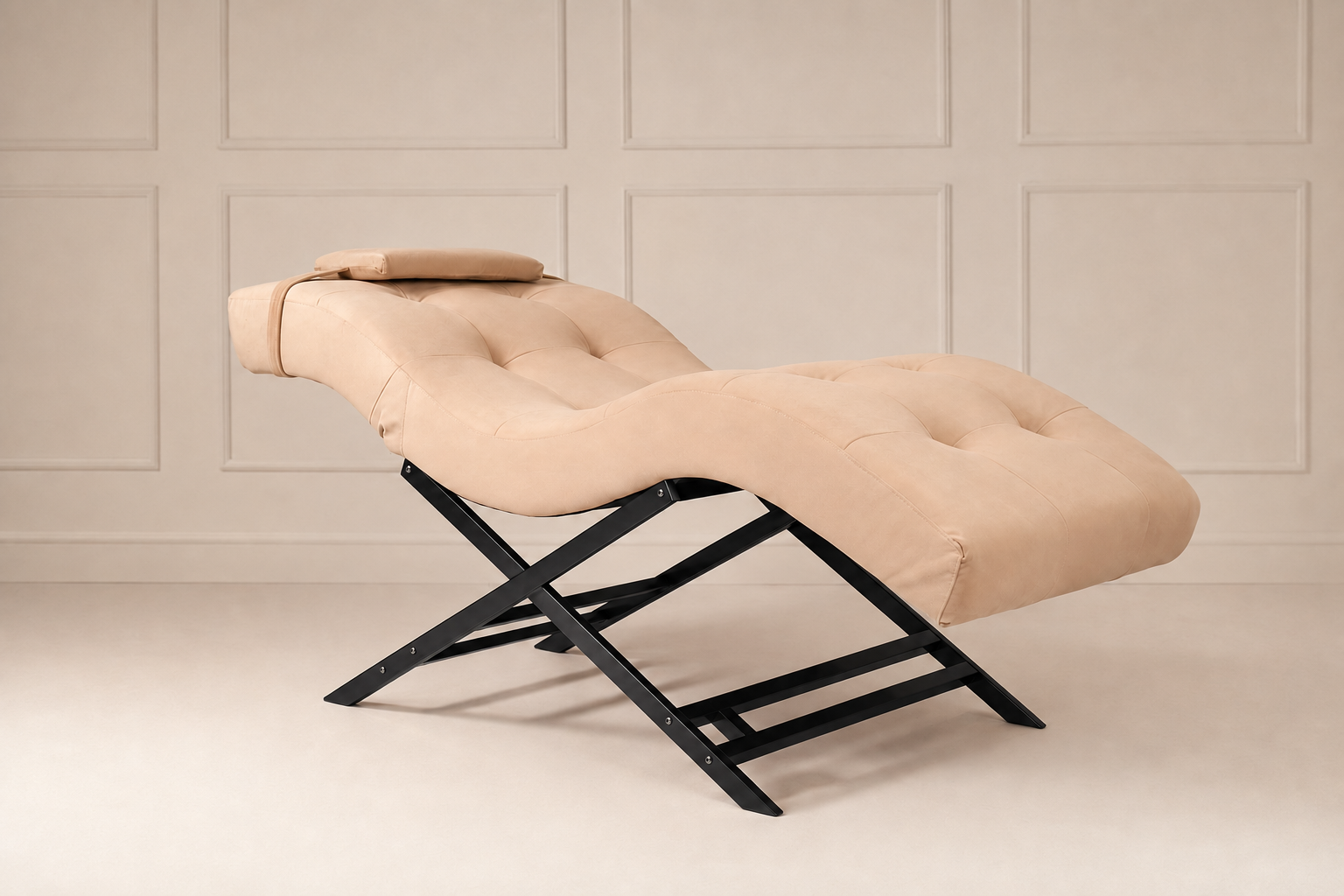 Nova Beauty Seat velvet creme frame zwart
