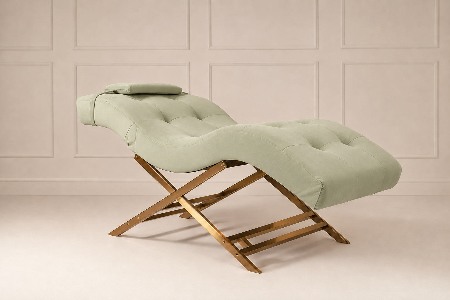 Nova Beauty Seat velvet mint groen frame goud